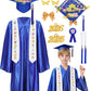 Wikitot Kindergarten Graduation Cap And Gown - Royal Blue Preschool Graduation Outfit With 2025 & 2026 Tassels, Badge, Stole For