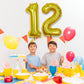 12Th Birthday Balloons For Boys, Big Laser Gold Foil Number 12 Balloons Anniversary Party Decor, Mylar Self Inflating Helium 40