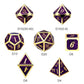 DNDND Glitter Purple Metal Dice Set, Solid Polyhedral DND Metallic Dice with Free Metal Case for Role Polying Game Dungeons and