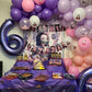 Purple 6 Balloon, Number Balloon 40 Inch, Purple And Black Party Supplies 6Th Balloons For Birthday, 6 Birthday Balloon, Number
