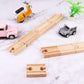 16 Pcs Straight Wooden Tracks Expansion Wood Train Track Connectors and Adapters Male Male Female Female Train Track Accessories