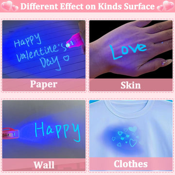 Igeekid 28 Pack Valentine'S Day Cards For Kids Invisible Ink Pen With Uv Black Light Valentine Gift School Supplies Secret Spy P