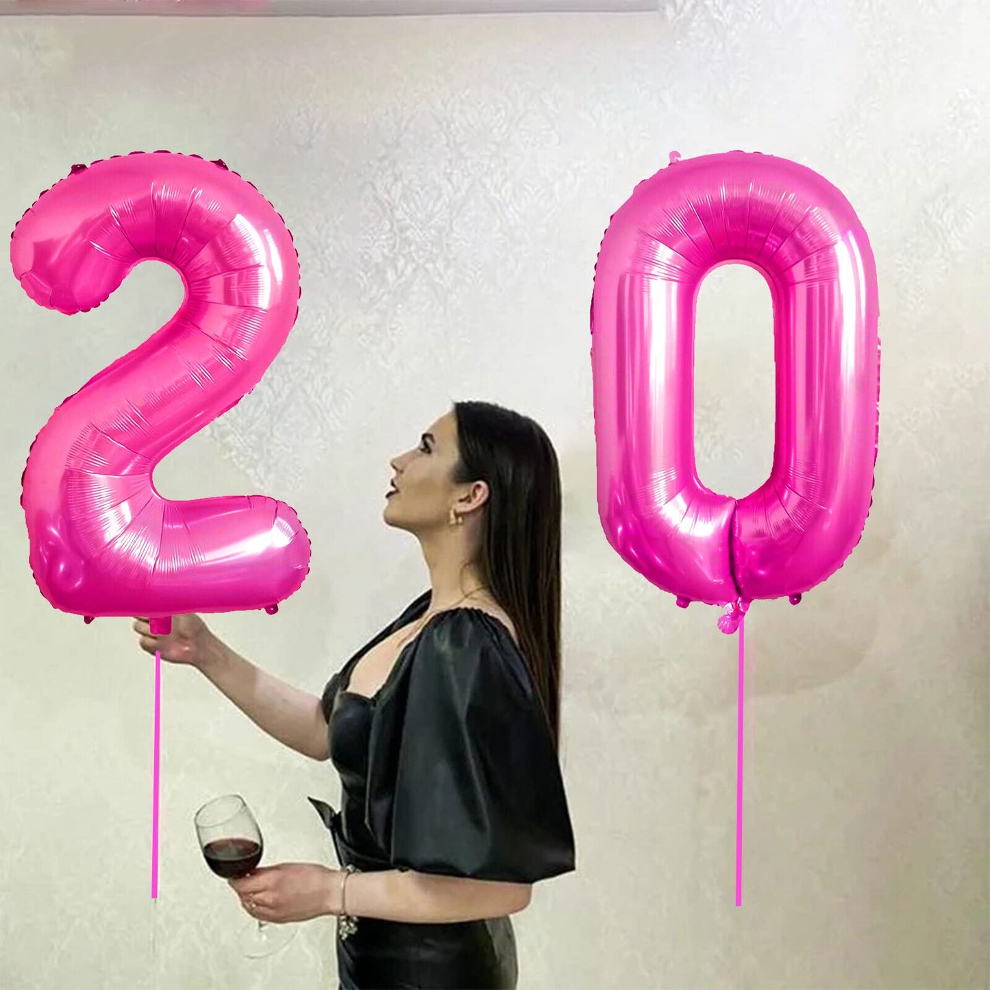 20 Number Balloon Pink 40 Inch Big Foil Mylar 20Th Balloons For 20 Year Old Boy Girl Birthday Party Decorations Wedding Annivers