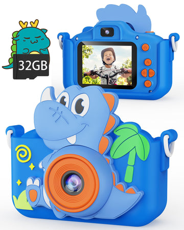 Kikapabi Kids Camera Dinosaur Toys For Boys, Christmas Birthday Gifts Toys For Boys Age 3-8, Toddler Camera Toys With Silicon Cu