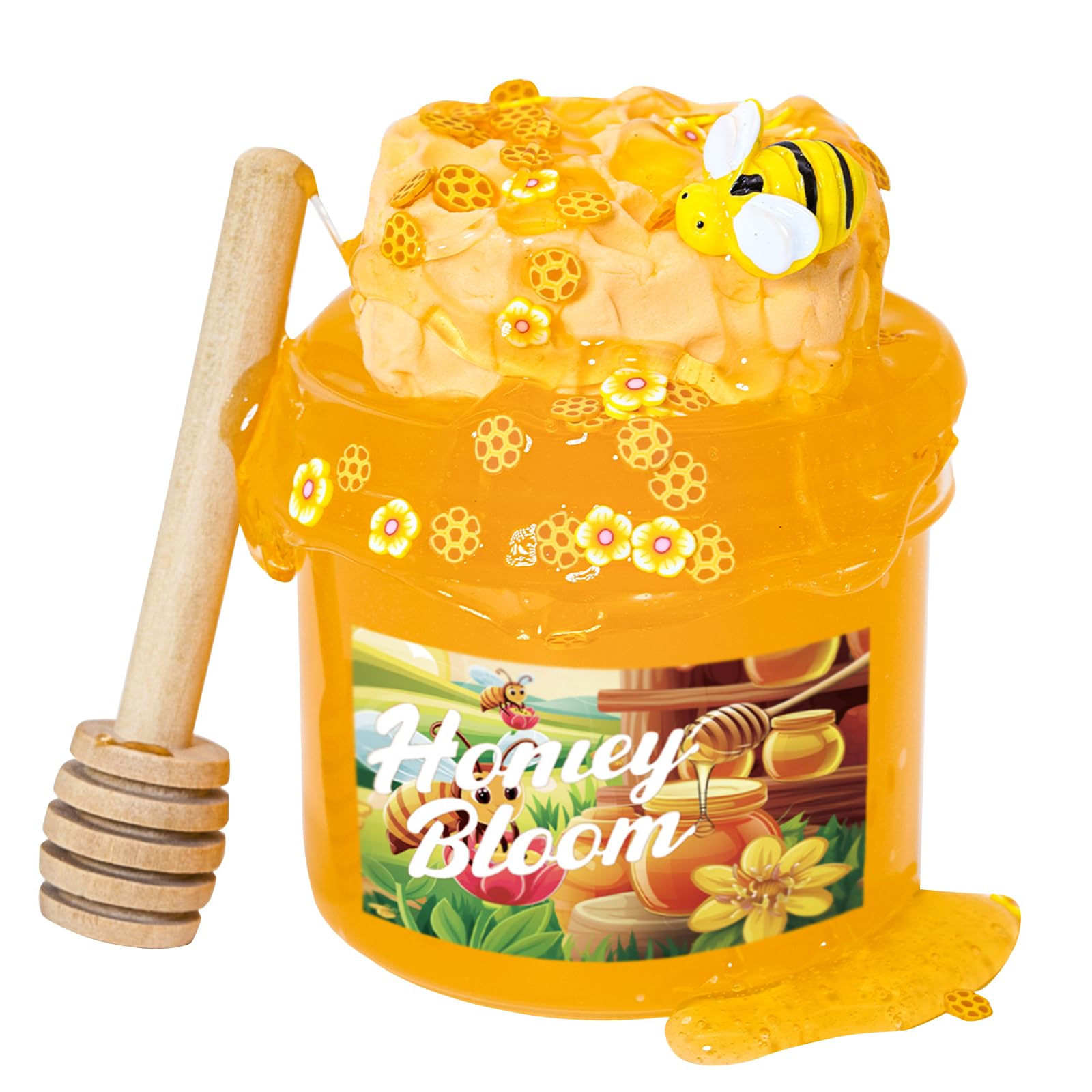 Tototang Jelly Slime with Honeycomb Add-ons, 7oz, Yellow – Toytooth