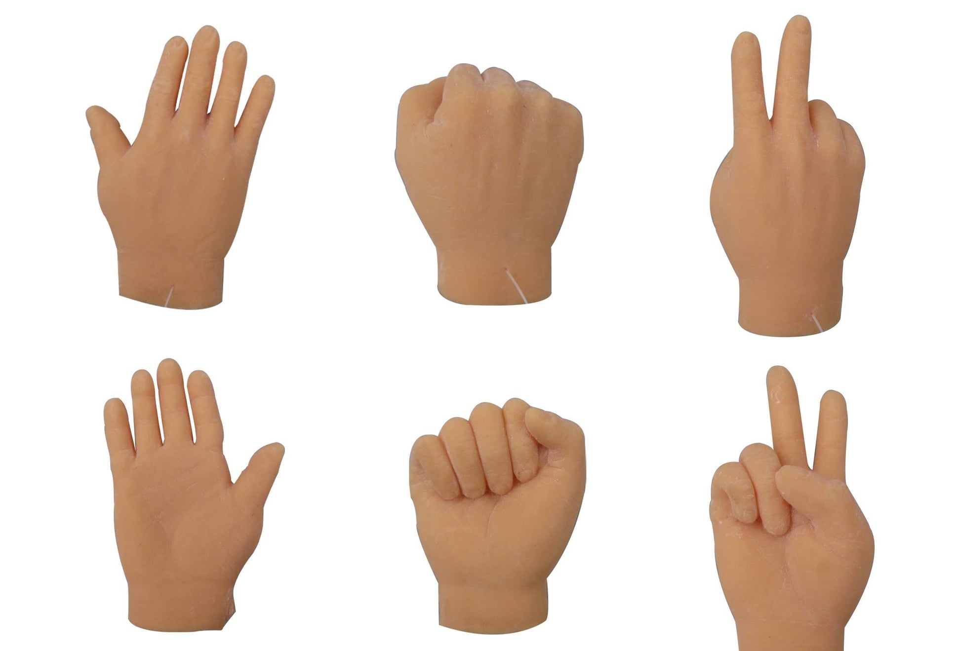Thegag Finger-Hands Rock Paper Scissors Game Set Of 6 Hands 2 Of Each Tiny-Finger-Hand Realistic Feeling Soft Finger Puppets-Mini-Gag-Gift Stocking-Stuffer Really-Weird-Stuff