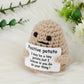 Positive Tulip, Soft Knitted Crochet Tulip with Encouragement Card Inspirational Positive Plant Crochet Flower Wool Doll Emotion