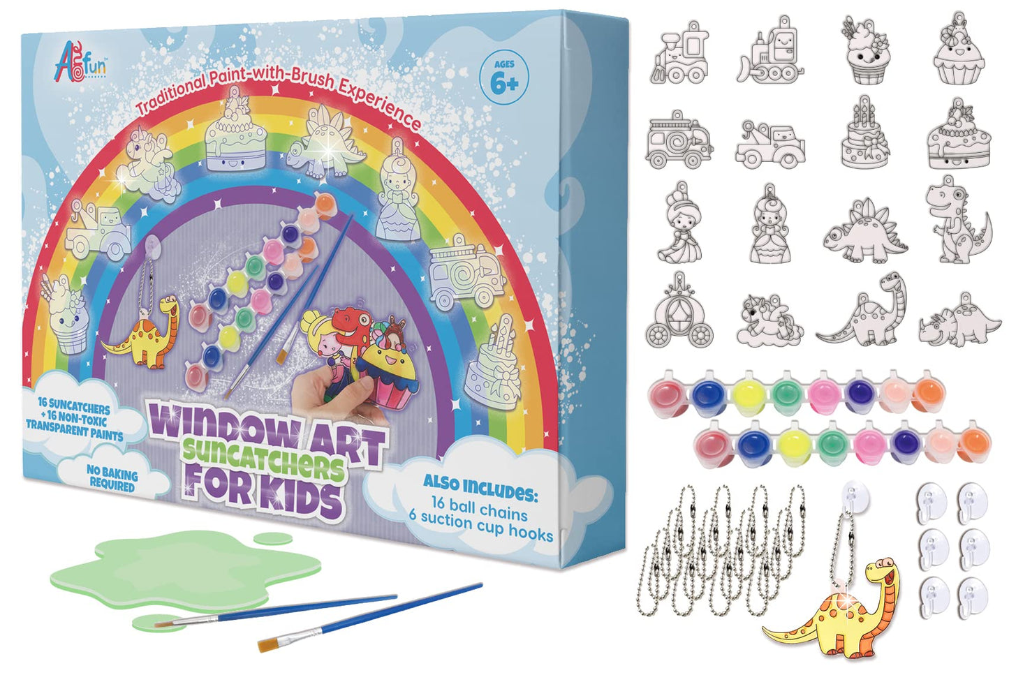 AoneFun Window Art for Kids - Stained Glass Kits for Kids with Window Paint Suncatcher Kits for Kids Window Art Kits for Kids Pa