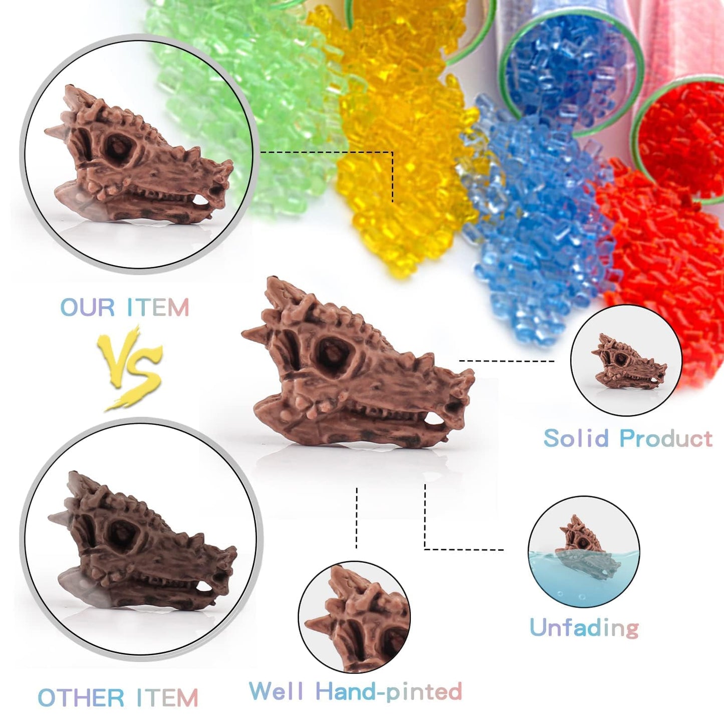 Lc Joycre 11Pcs Realistic Mini Dinosaur Bones Set T-Rex Skull For Sandbox Kids Toys Carnotaurus Velociraptot Brachiosaurus Ovira