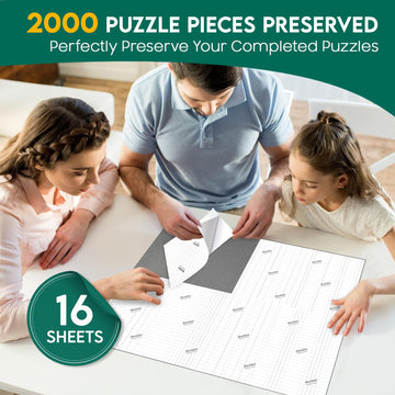 Nariolar Ultra Adhesion Puzzle Glue Sheets, 16 Puzzle Saver Sheets Preserves 2  1000 Pieces Jigsaw Puzzle, Puzzle Saver For Easy