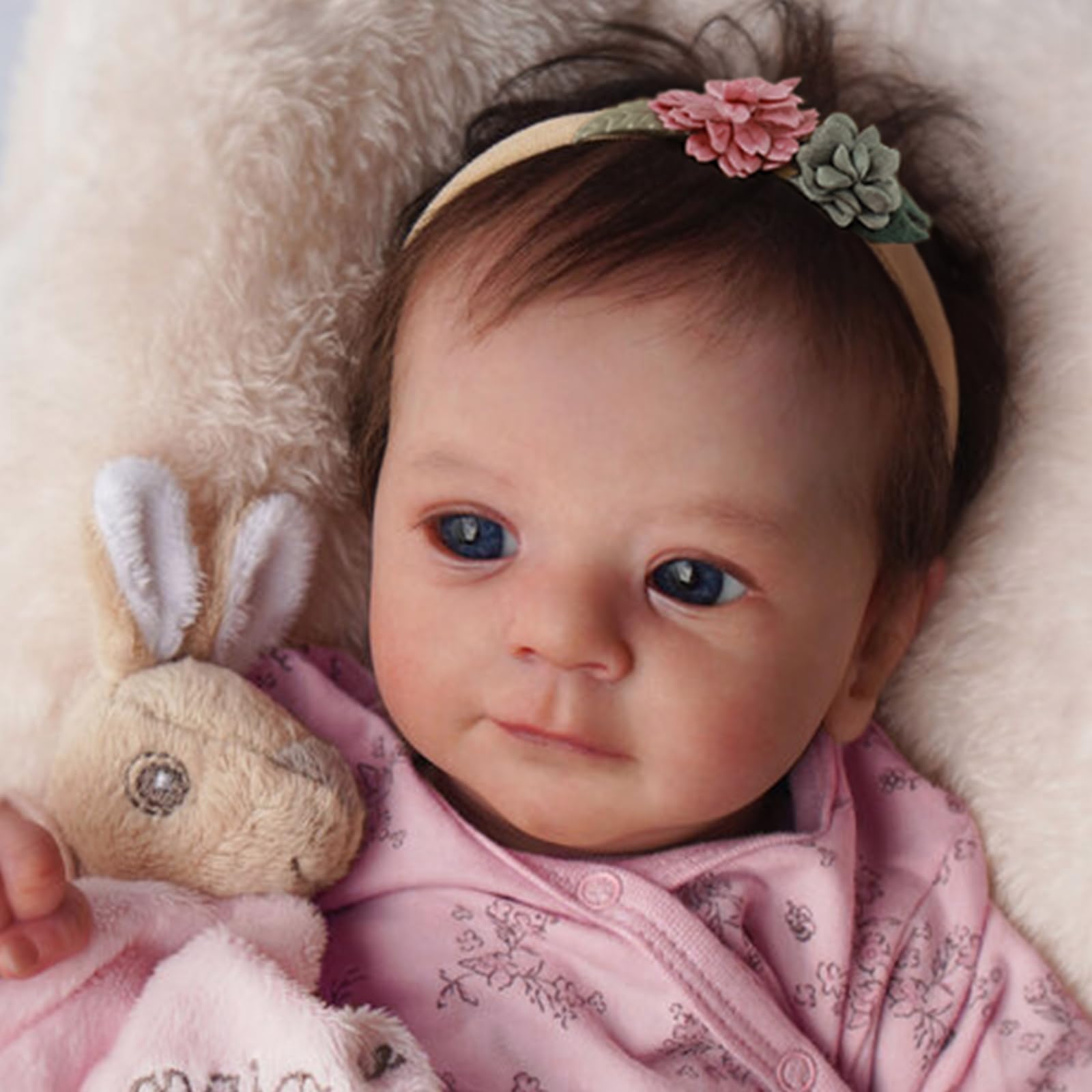 Scom Realistic Baby Dolls Girl- Felicia, 17-Inch Realistic-Newborn Baby Dolls With Weighted Soft Cloth Body, Real Life Cute Rebo