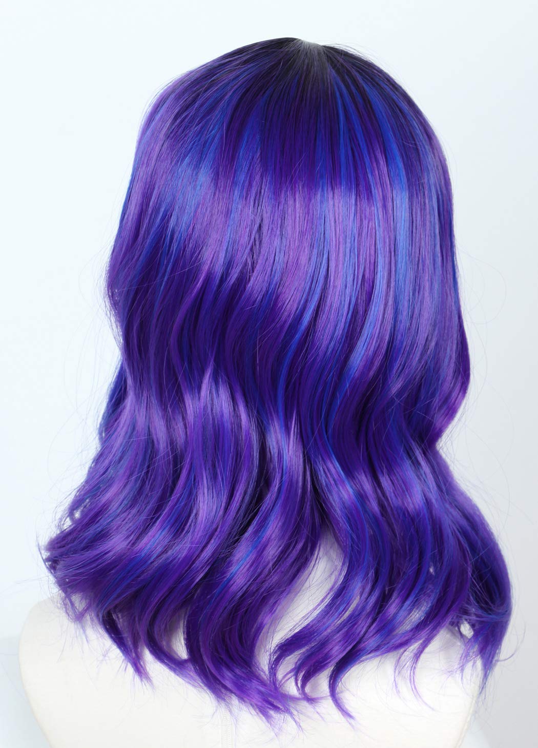 Linfairy Kids Child Purple Dye Wig Halloween Costume Cosplay Wave Wig