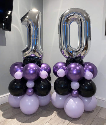 40 Inch Silver 10 Number Balloons Giant 10 Balloons Silver Birthday 10 Balloons 10Th Birthday Anniversary Events Party Decoratio