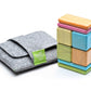 8 Piece Tegu Pocket Pouch Magnetic Wooden Block Set, Tints