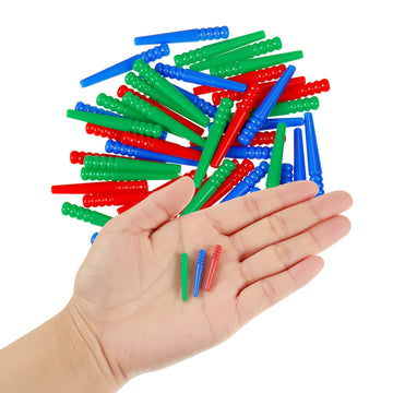 Chalyna 48 Pcs Plastic Cribbage Board Pegs Bulk 3 Colors Tapered Replacement Standard Pegs For Cribbage Traditional Board Game