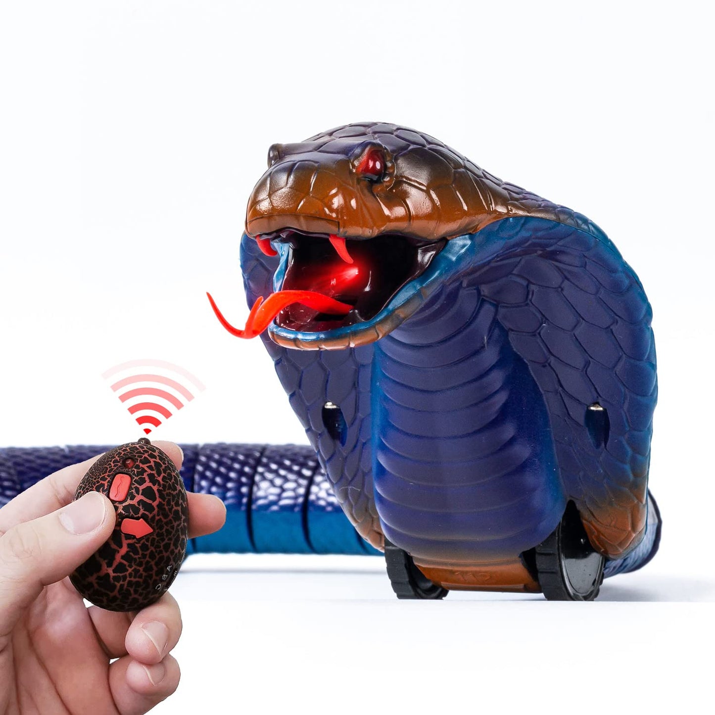 Amchsuri Remote Control Snakes Realistic Rc Snake Prank Blue Cobra Rechargeable Smart Sensing Snake Cat Toy With Infrared Controller Snake Toys For Kids/Cat (Blue)