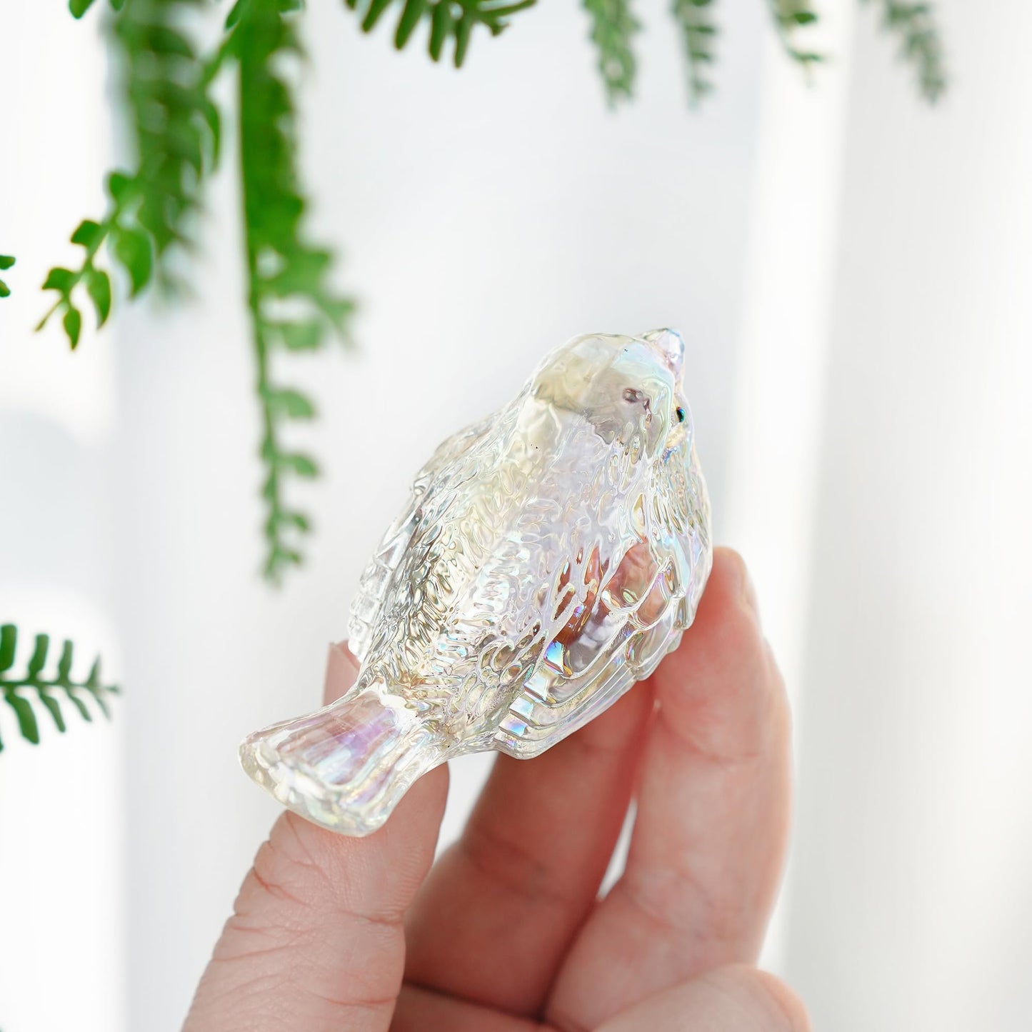 H&D HYALINE & DORA Glass Birds Figurines Handmade Blown Bird Figurine Crystal Glass Animal Collectible Figurine Gifts for Birds