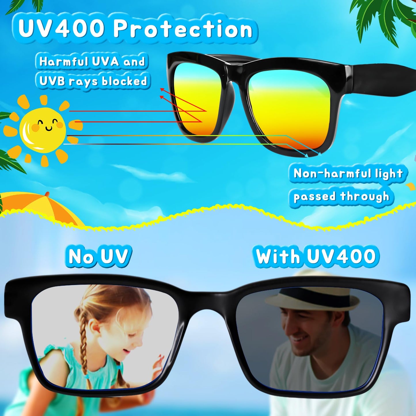Aileho Kids Sunglasses Bulk - Party Favors For Kids 4-8, 24 Pack Neon Sunglasses With Uv400 Protection, Kids Sunglasses Party Favors, Goodie Bags Stuffers For Kids Pool Birthday Party Favors