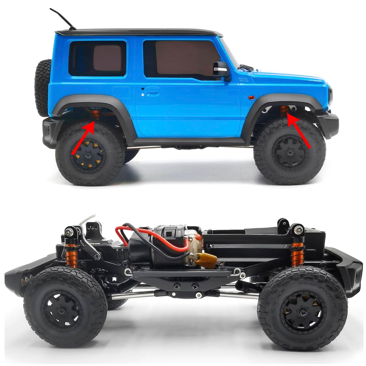 QUPA AM STORE Aluminum Alloy RC Short Shocks Absorber Dampers 35mm 4PCS for Kyosho Mini Z 4x4 1/18 Scale Jimny 1/24 Scale Wrangl