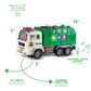 Zetz Brands Toy Garbage Truck - 4D Lights & Sounds, Green Plastic Push Toy for Kids 3+