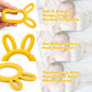 Misslili Silicone Babies Teethers Baby Teething Toys For Soothe Massage Sore Gums For 3-12 Months Infants, Bpa Free, Easter Gifts For Boys And Girls, Ring Shape Rabbit Ear Design (Yellow)