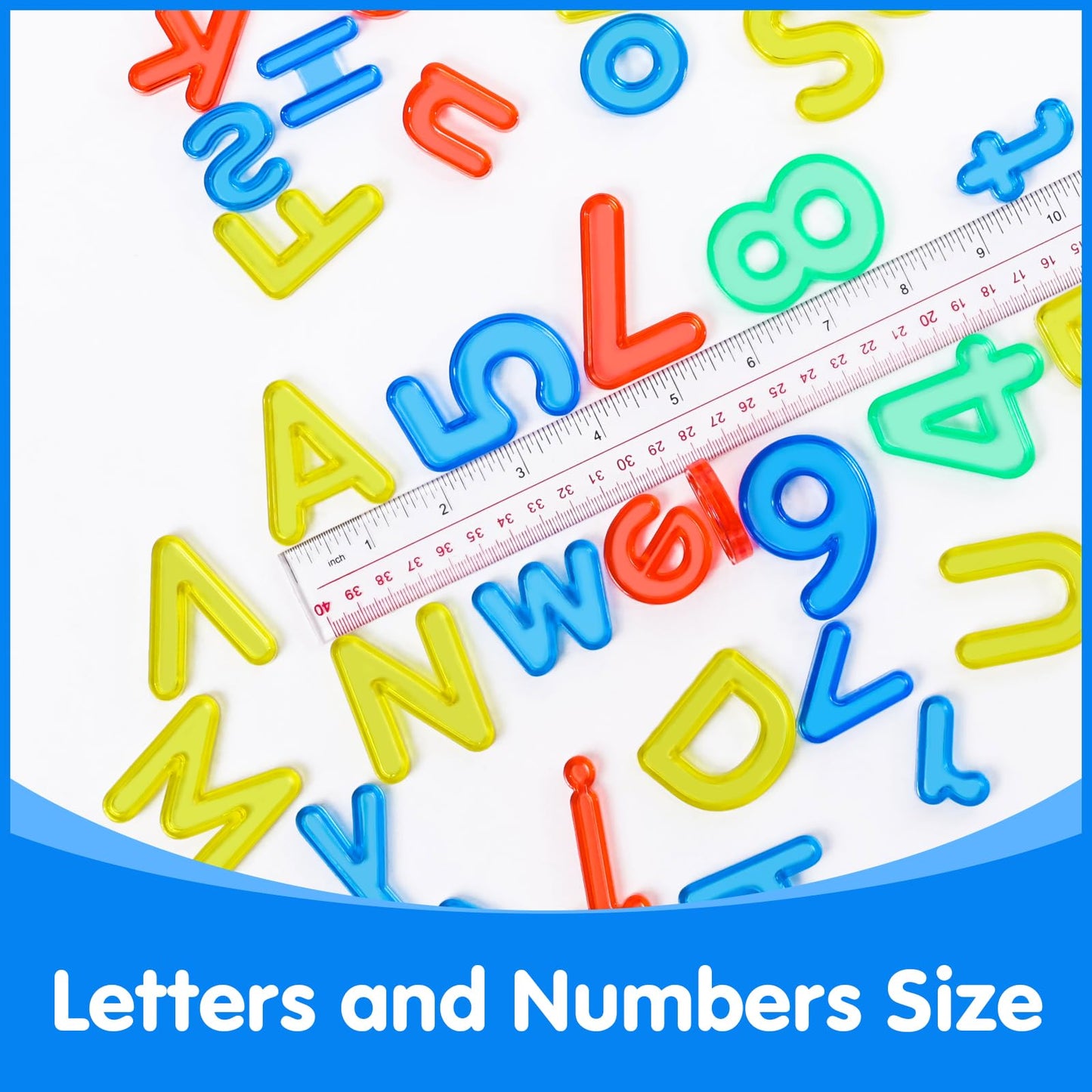 Odoorgames 66 Pcs Translucent Letters And Numbers - Plastic Alphabet Letters For Kids - Ideal For Light Table Activities, Counti