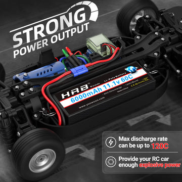 HRB 3S 6000mAh Lipo Battery with EC5 Connector 11.1V 60C Hard Case RC Lipo Battery Compatible with RC Car RC Airplane RC Truck R