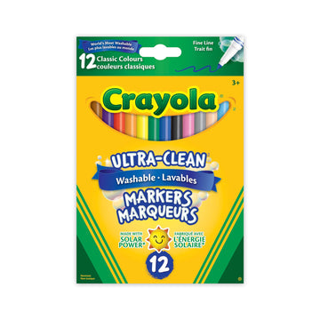 Crayola 12 Washable Fine Line Markers, Original