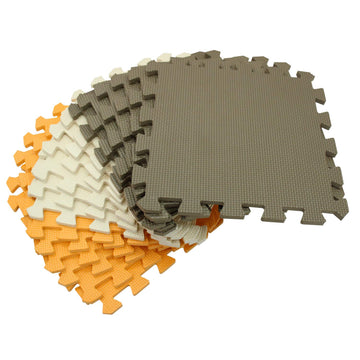 Mqiaoham Baby Play Mats For Floor Playmat Eva Puzzles 3D Jigsaws Children Toddler Playmats And Gyms Workout Mat Foam Tiles Jigsaw Puzzle Plays Soft Toys Babies Activity Orange Coffee Beige 102106110