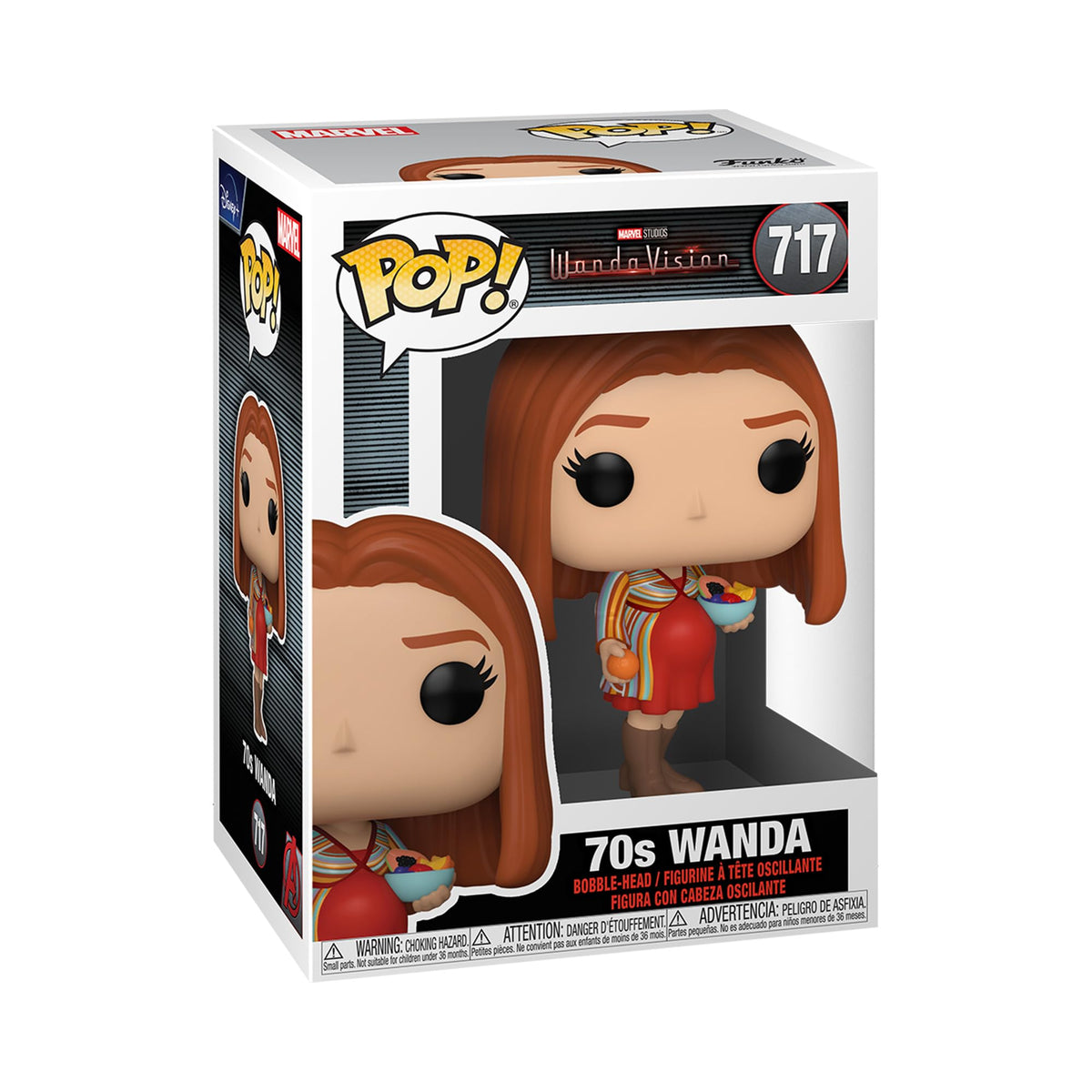 Funko Pop! Marvel: WandaVision  Pregnant 70s Wanda Vinyl Figure Multicolor, 3.75 inches
