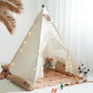 Rongfa Teepee Tent For Kids-Portable Children Play Tent Indoor Outdoor (White With Mat)