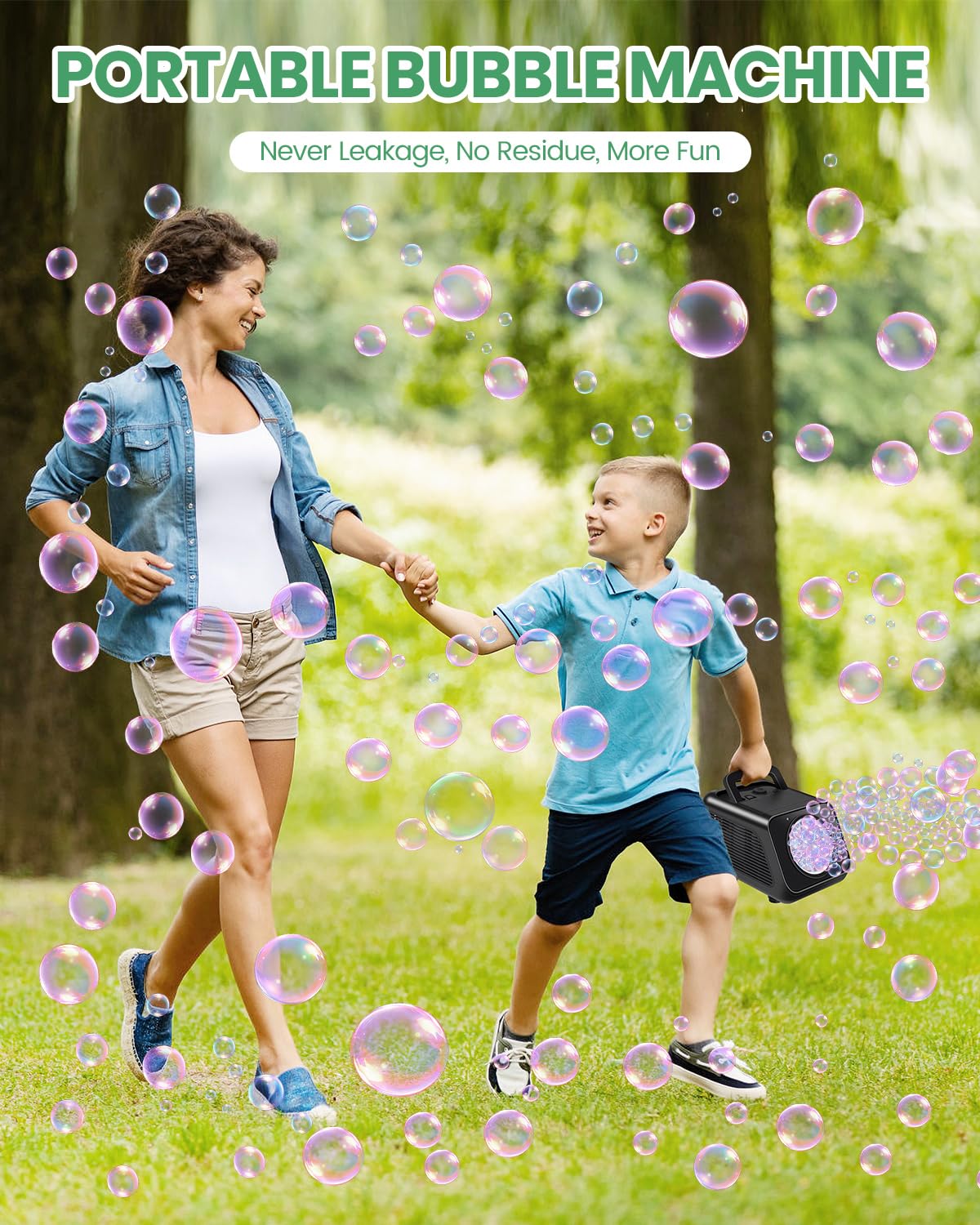 Bubble Machine Automatic Bubble Blower For Kids: Battery Operated Bubble Maker For Toddlers 1-3 | 20000+ Bubbles Per Min Contain