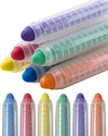 NewFamily Chalk 6pcs Dustless Washable Chalks with Holder for Kids, Safe for Sidewalk, Blackboard, Art Play