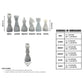 Handcrafted enhanced Marble Chess Pieces Set - Elegant 32-Piece Replacement for 12-15 Inch Chess Boards Storage Box (Grey and White)