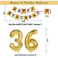 Naninuneno 36Th Gold Birthday Decorations, Gold Black Silver Happy Birthday Balloons Supplies For Boy Men Girl Women, 36 Birthda