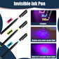 klumuke Invisible Ink Pens with UV Light, Magic Spy Pens with Mini UV LED Keychain Flashlights for Secret Messages, Disappearing