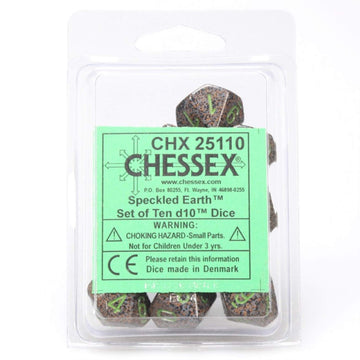 Chessex Manufacturing 25110 Earth Speckled - Ten Sided Die D10