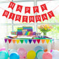 Eaezerav Red Happy Birthday Banner Bunting Banner Sign, Happy Birthday Garland Tea Party Decorations, Christmas Thanksgiving Bir