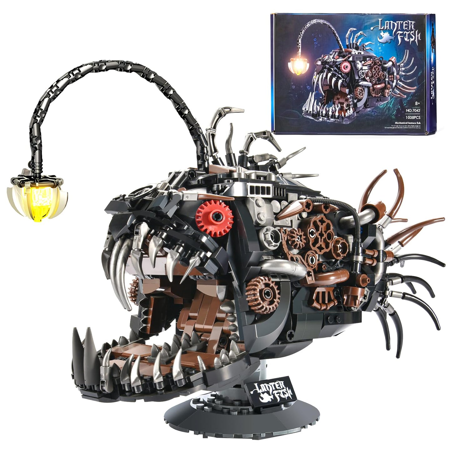 BNG Mechanical Fish Building Set for mature-themed Ocean Animal Building Blocks Toy Collectible Decor for Home or Office STEM Gift for Teens Boys Girls 8+ (1038PCS)