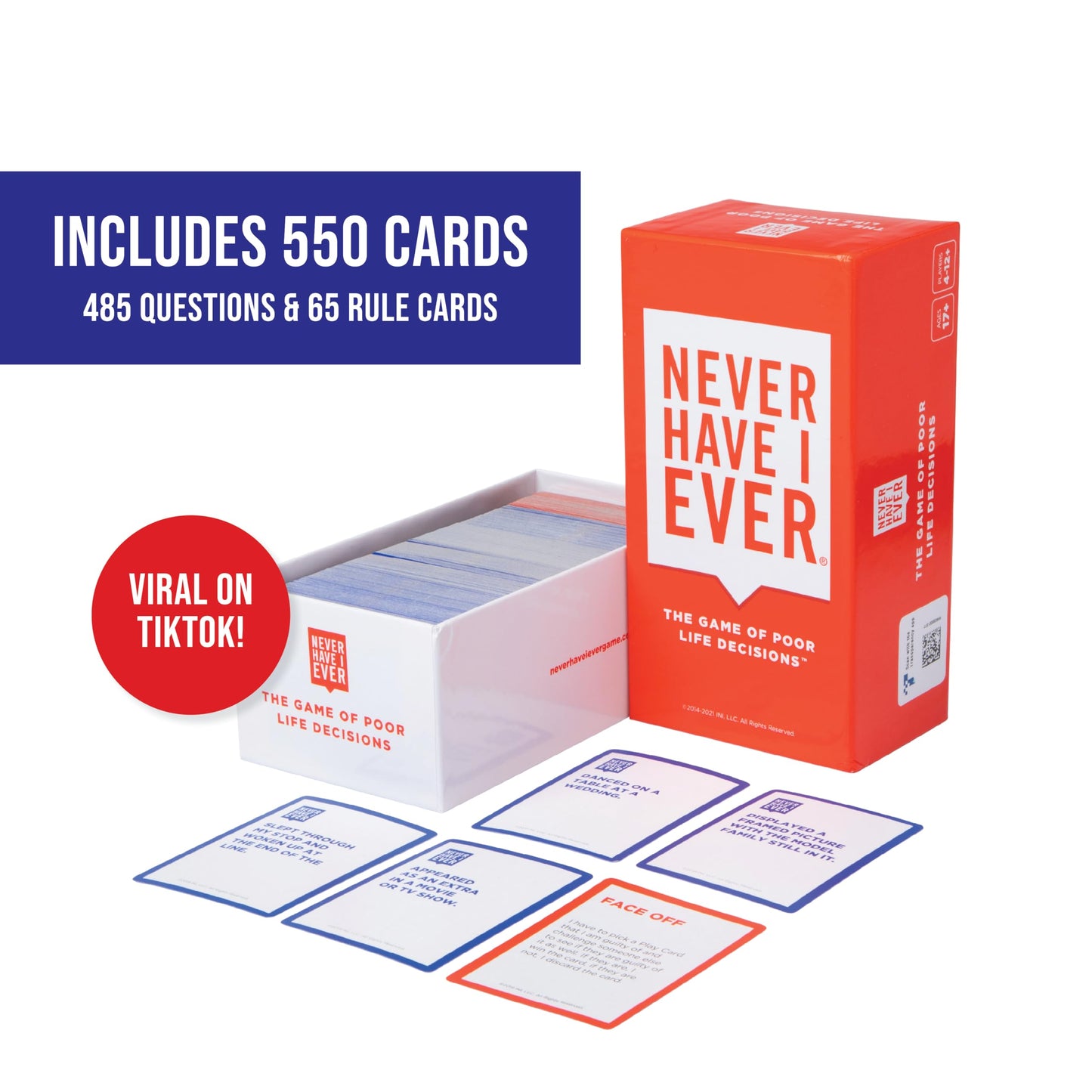 Never Have I Ever Classic Edition Adult Party Game | Interactive Icebreaker | Card Stock Paper | Ages 17+ | Model WSX-Never Have I Ever-GM