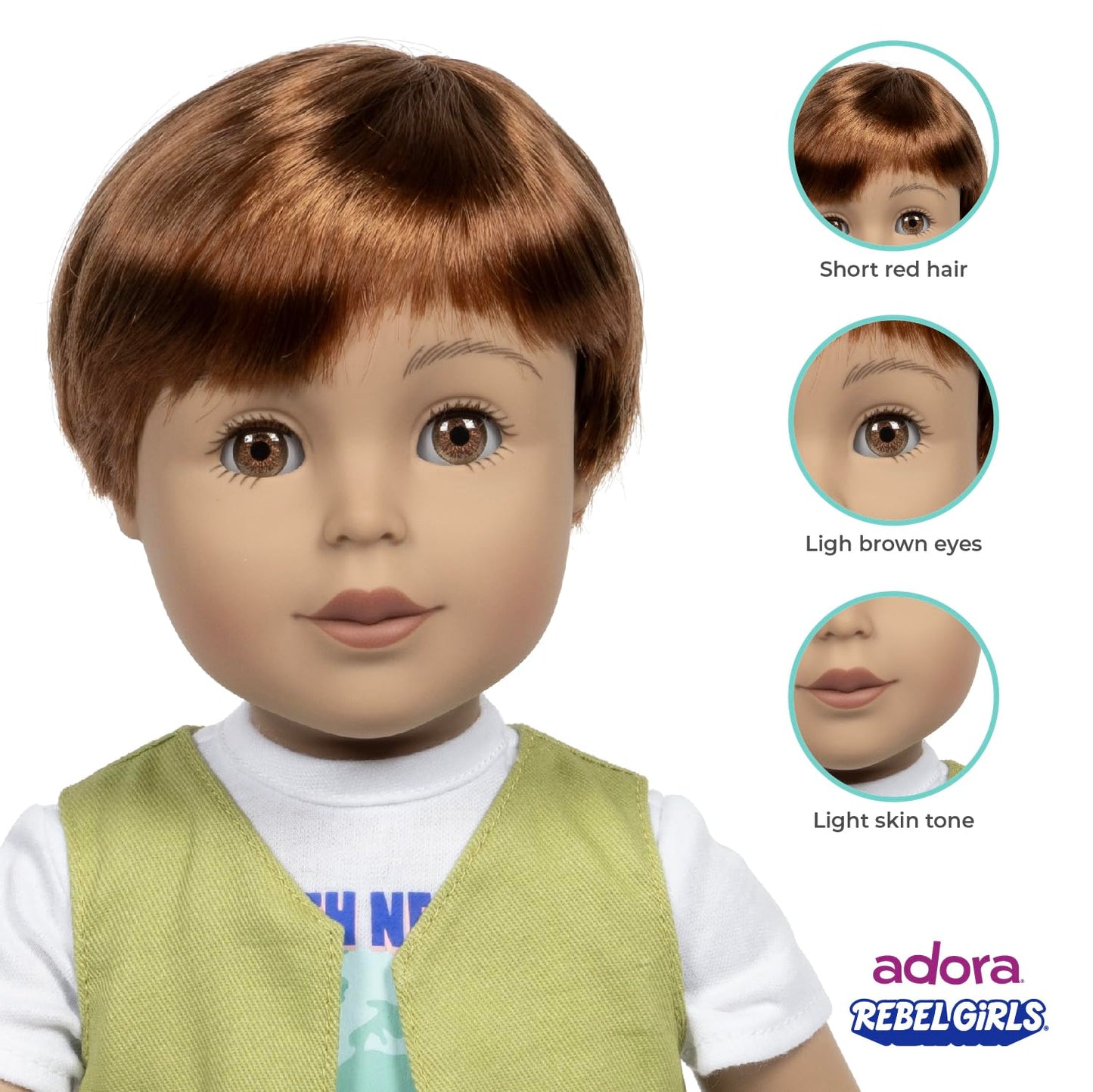 Adora 18 Rebel Girls Doll Collection - Inspired by Good Night Stories Rebel Girl Books - enhanced Quality Soft and Movable Doll Body with Realistic Features - Innovator