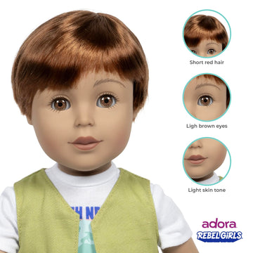 Adora 18 Rebel Girls Doll Collection - Inspired by Good Night Stories Rebel Girl Books - enhanced Quality Soft and Movable Doll Body with Realistic Features - Innovator