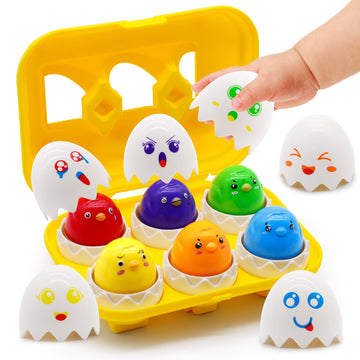 Moontoy Easter Eggs Toy Toddler Learning Toys For 1 2 3 Year Old Girl Boy Birthday Gift Educational Montessori Matching Egg Shap