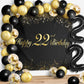 Happy 22Nd Birthday Balloons Black Set Decor - Cheers To 22 Years Old Party Theme Garland Banner Backdrop Decorations For Women