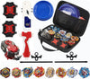 Bey Burst Gyro Toy Set with Arena Great Birthday Gift for Boys Children Kids 6 8 + Metal Fusion Attack Top Grip cutting edge Set with Battling Game Storage Box 8 Top Burst Gyros 3 two-way launcher 2 Handles
