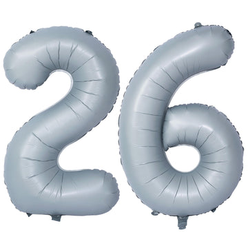 40 In Matte Gray Number Balloons Helium Foil Mylar Balloon Birthday Party Banquet Decoration 26
