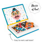 Janod - Magnetibook 83 Pc Magnetic Boy Crazy Face Dress Up Game - Decorating Fridge with Magnetic Letters - Enhances Creativity