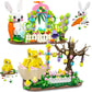 Qoq Easter Bunny And Chick Building Blocks Set - Easter Gift For Kids - Easter Basket Stuffers Easter Toys For Girls And Boys Ag