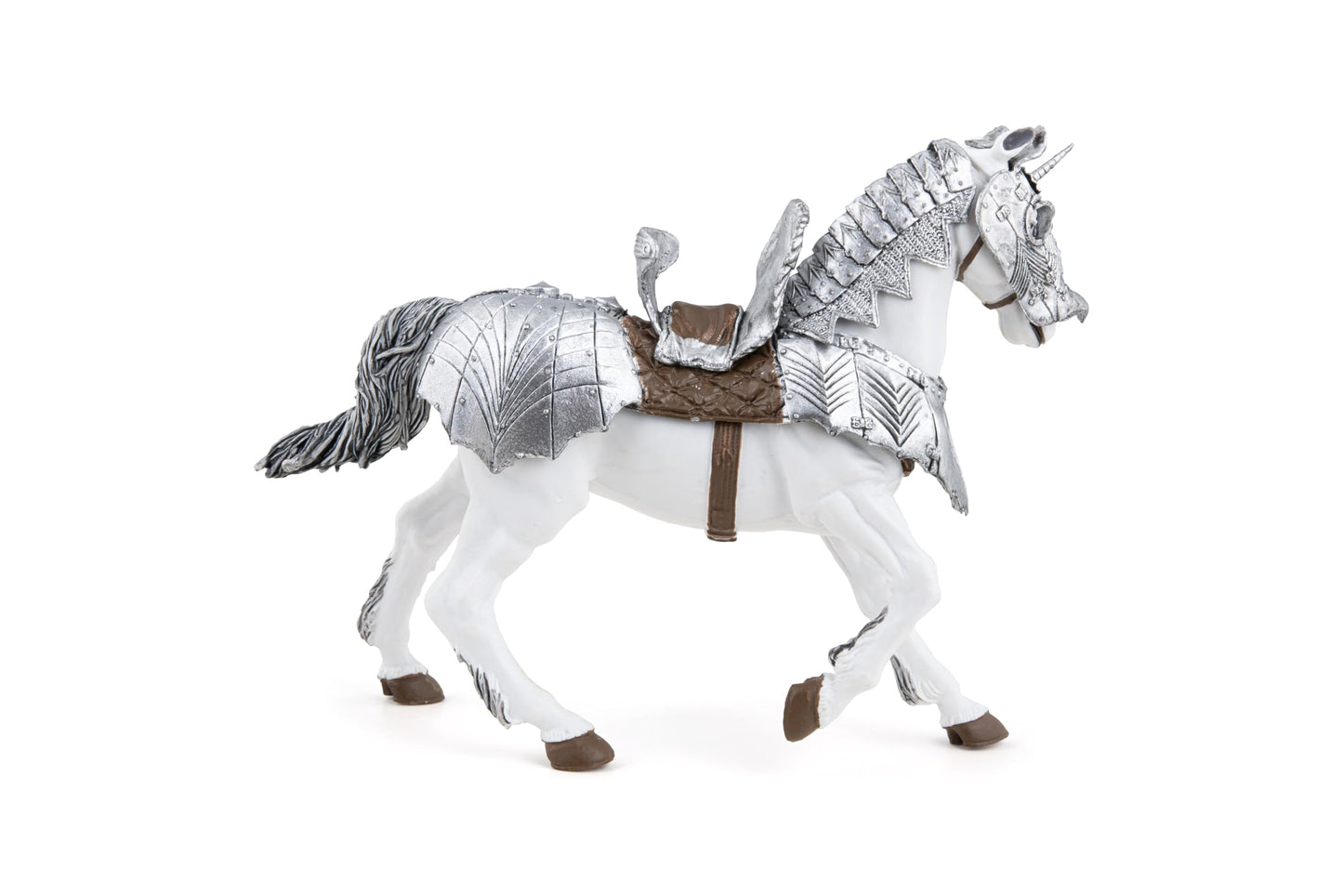 Papo Medieval Fantasy Horse in Armour Figurine, Collectible Toy for Children, Multicolor, Model 39799, Suitable for Ages 3 and Up