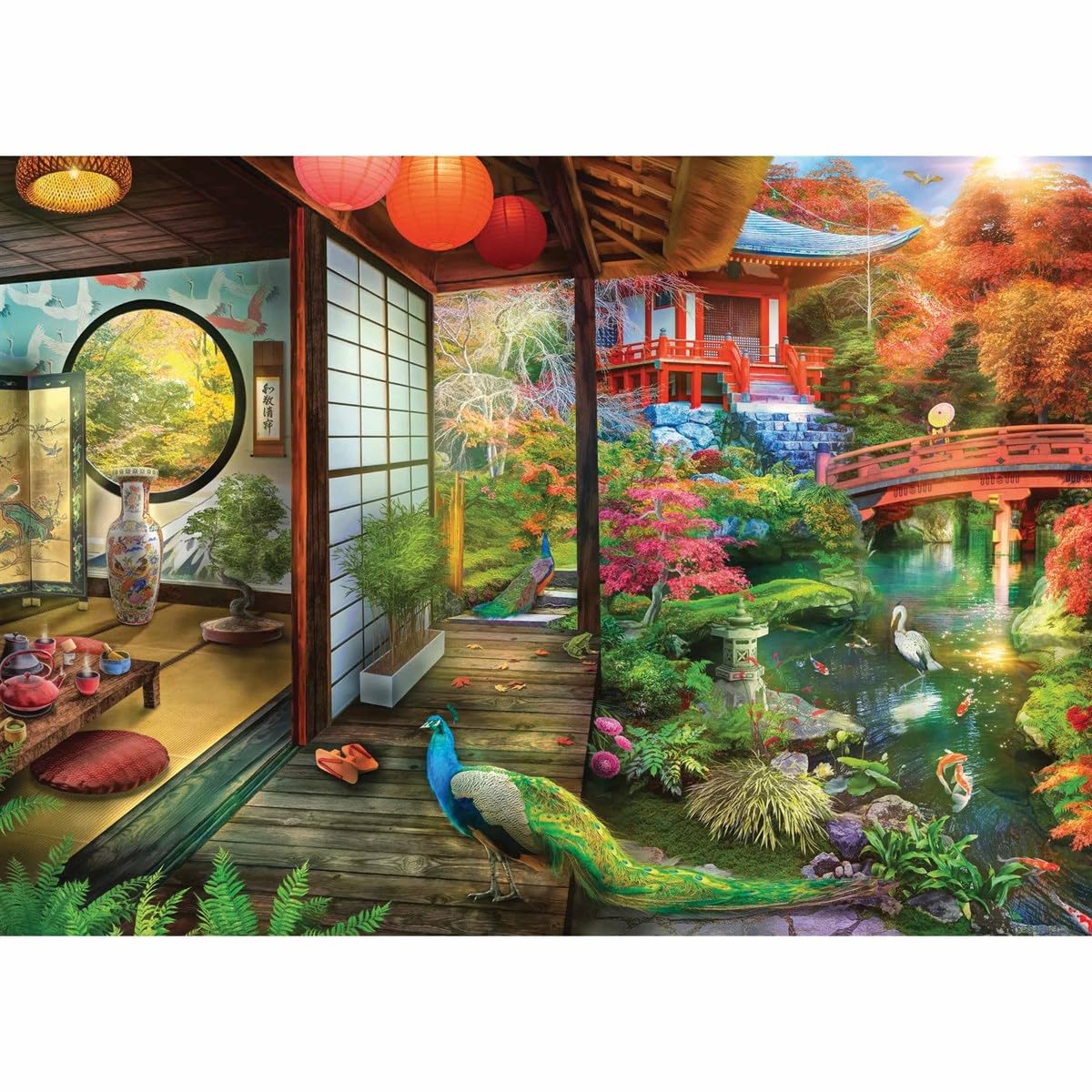Ravensburger Japanese Garden Teahouse 1000 Piece Jigsaw Puzzle For Adults - 12000635 - Handcrafted Tooling, Made In Germany, Every Piece Fits Together Perfectly